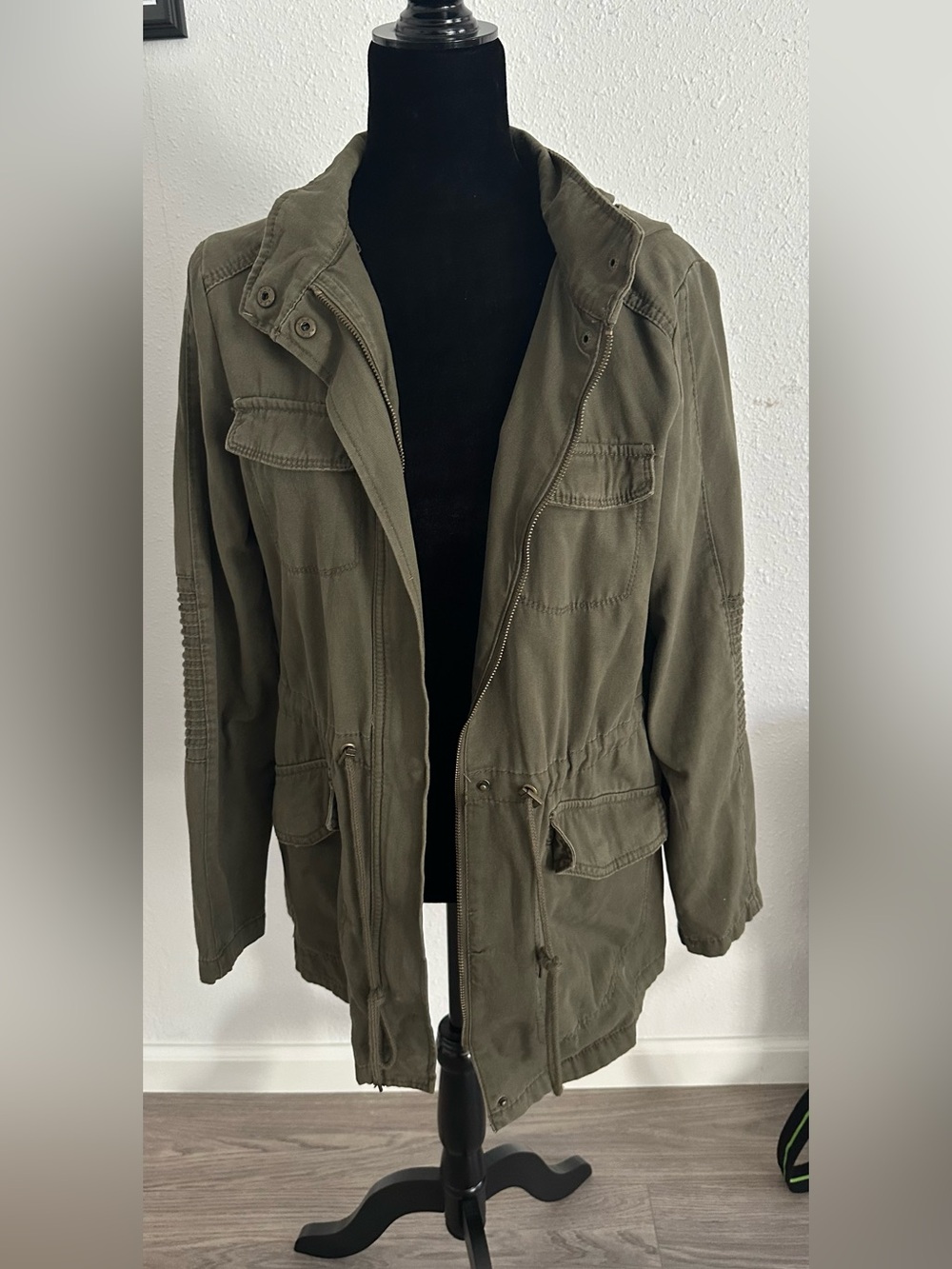 Women’s Olive Green Utility Jacket - Casual Field Coat